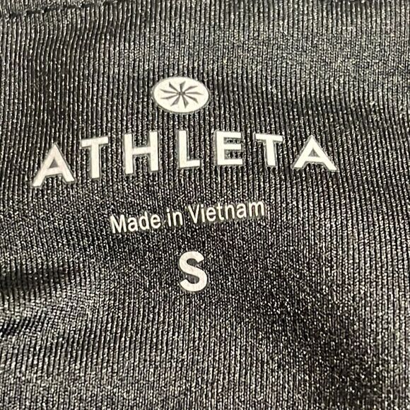 Athleta Sonar Capri Legging Solid Black Mesh Drawstring Crop Stretch Women Small - Picture 7 of 11